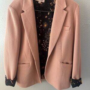 Philosophy Size 12 Blush Textured Blazer